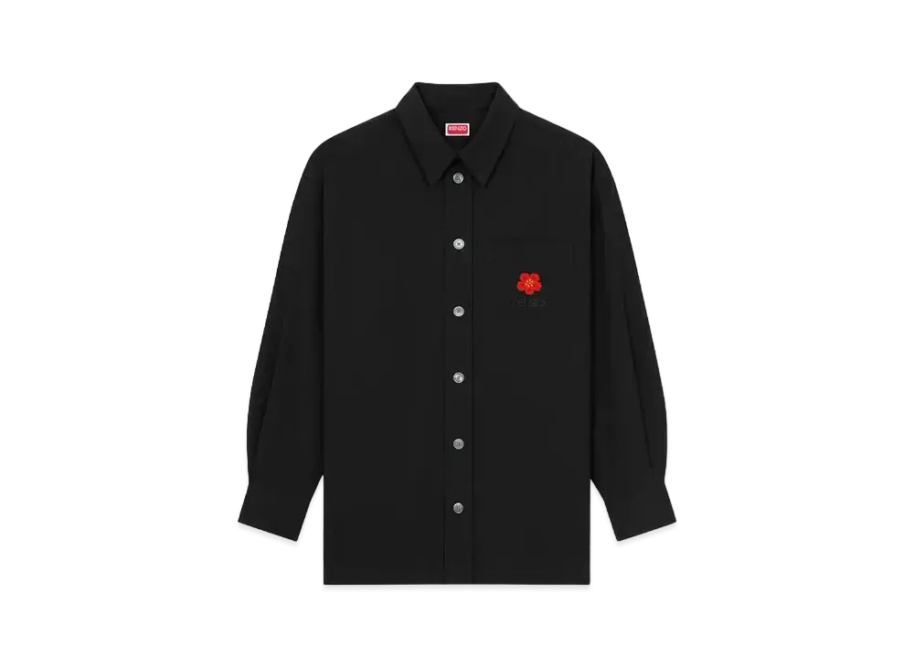 ケンゾー 'ボケ フラワー' オーバーサイズ エンブロイダリー シャツ "ブラック"