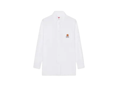 KENZO 'BOKE FLOWER' Crest Embroidery Oversize Shirt "White"