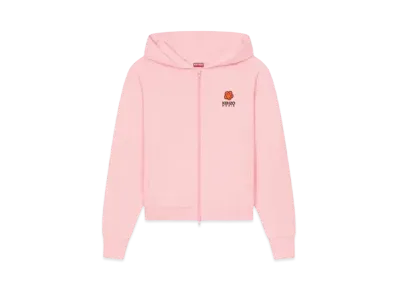 KENZO 'BOKE FLOWER' Hoodie Embroidery Zip-up Cardigan "Faded Pink"