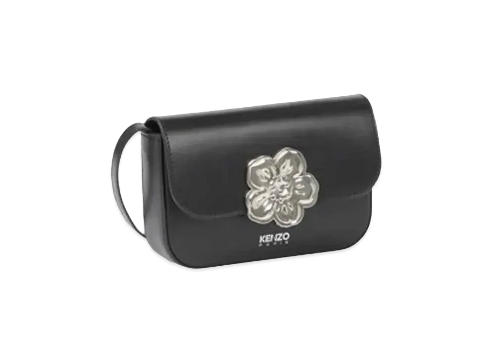 KENZO 'BOKE FLOWER' Leather Hand Bag "Black"