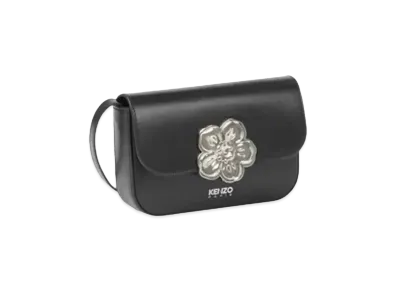 KENZO 'BOKE FLOWER' Leather Hand Bag "Black"