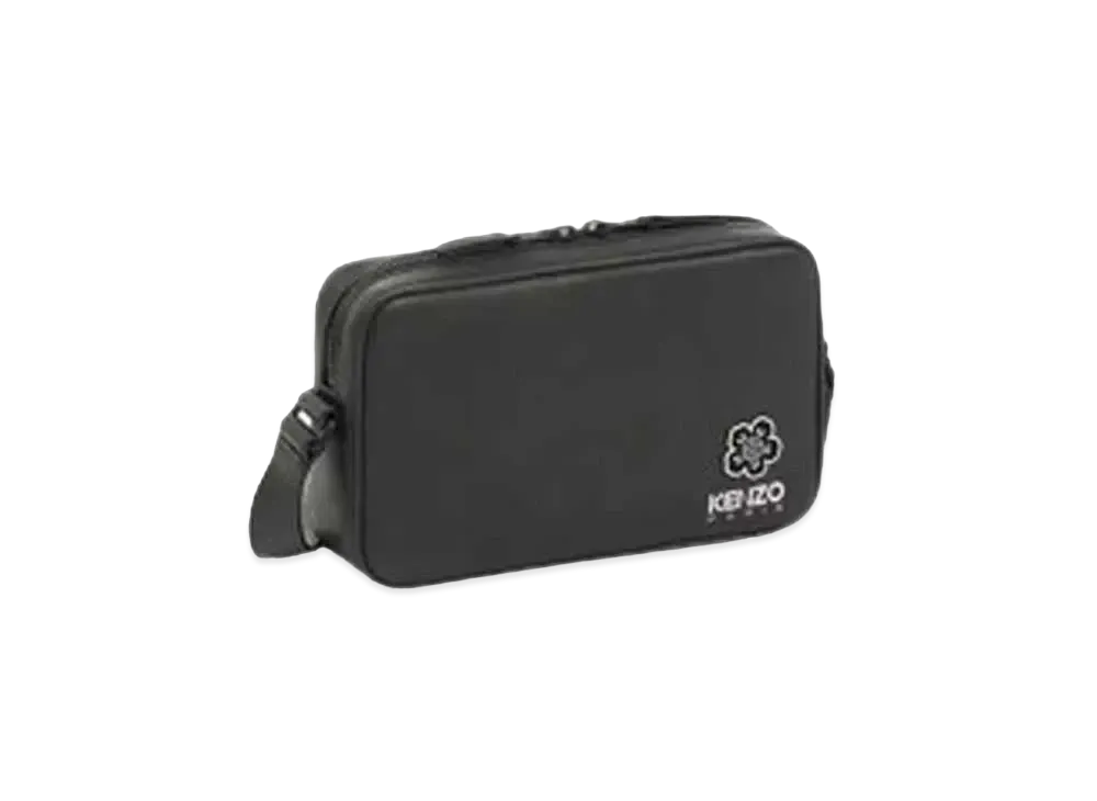 KENZO 'BOKE FLOWER' Leather Shoulder Bag "Black"