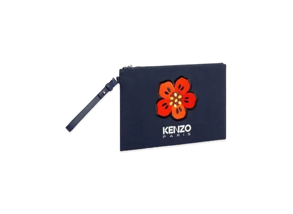 KENZO 'BOKE FLOWER' Large Purse "Navy Blue"
