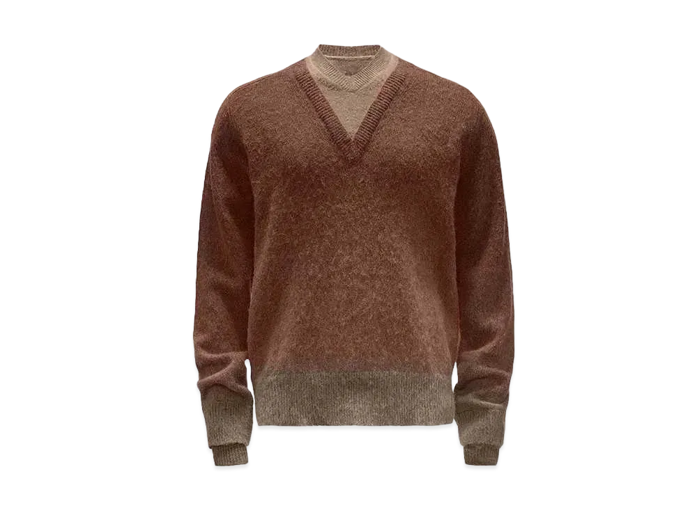 JW ANDERSON Gradient V-Neck Sweater "Chocolate Brown"