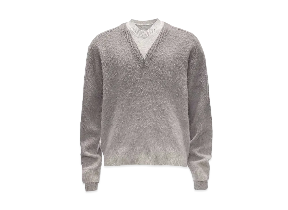 JW ANDERSON Gradient V-Neck Sweater "Dark Grey"