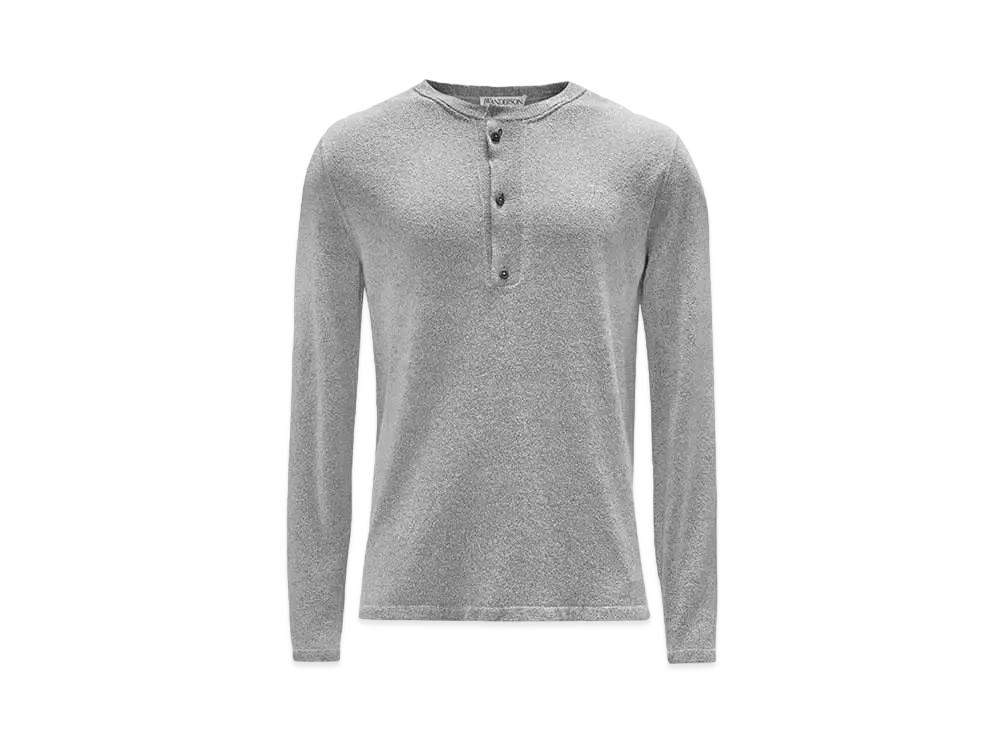 JW ANDERSON Boucle Henley Top "Light Gray"
