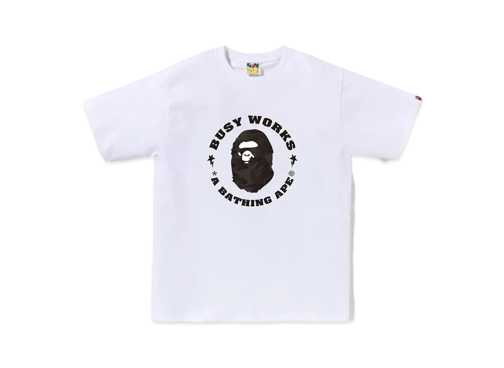 A BATHING APE Ink Camo Busy Works Tee "White"