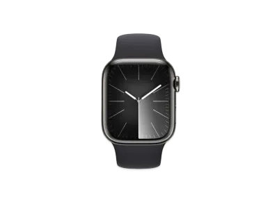 Apple Watch Series 9 (GPS + Cellular Model) 41mm Graphite Stainless Steel Case Midnight Sportsband (M/L) Graphite Stainless Steel "Black" MRJ93J/A