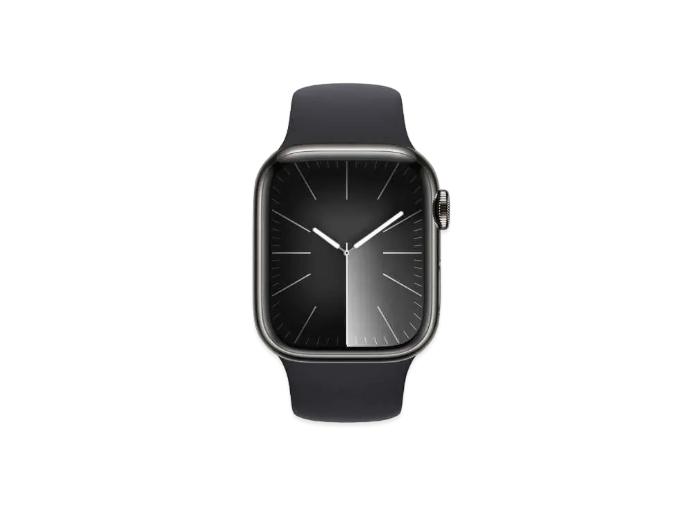 Apple Watch Series 9 (GPS + Cellular Model) 41mm Graphite Stainless Steel Case Midnight Sportsband (S/M) Graphite Stainless Steel "Black" MRJ83J/A