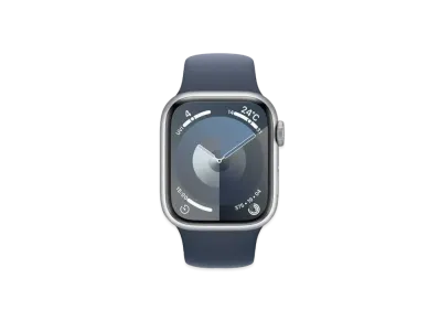 Apple Watch Series 9 (GPS + Cellular Model) 41mm Silver Aluminiumcase Storm Blue Sportsband (S/M) Silver Aluminium "Blue" MRHV3J/A