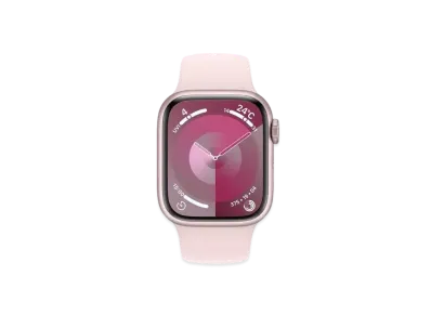 Apple Watch Series 9 (GPS Model) 41mm Pink Aluminiumcase Light Pink Sportsband (M/L) Pink Aluminium "Pink" MR943J/A