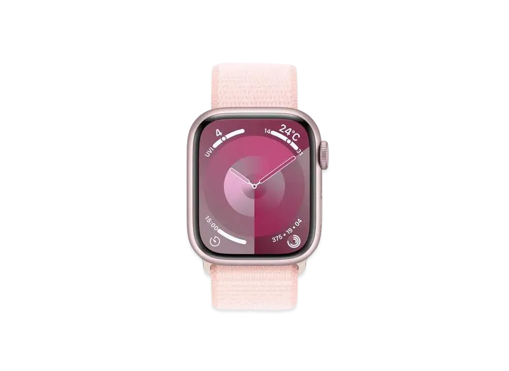 Apple Watch Series 9 (GPS Model) 41mm Pink Aluminiumcase Light Pink Sports Loop Pink Aluminium "Pink" MR953J/A