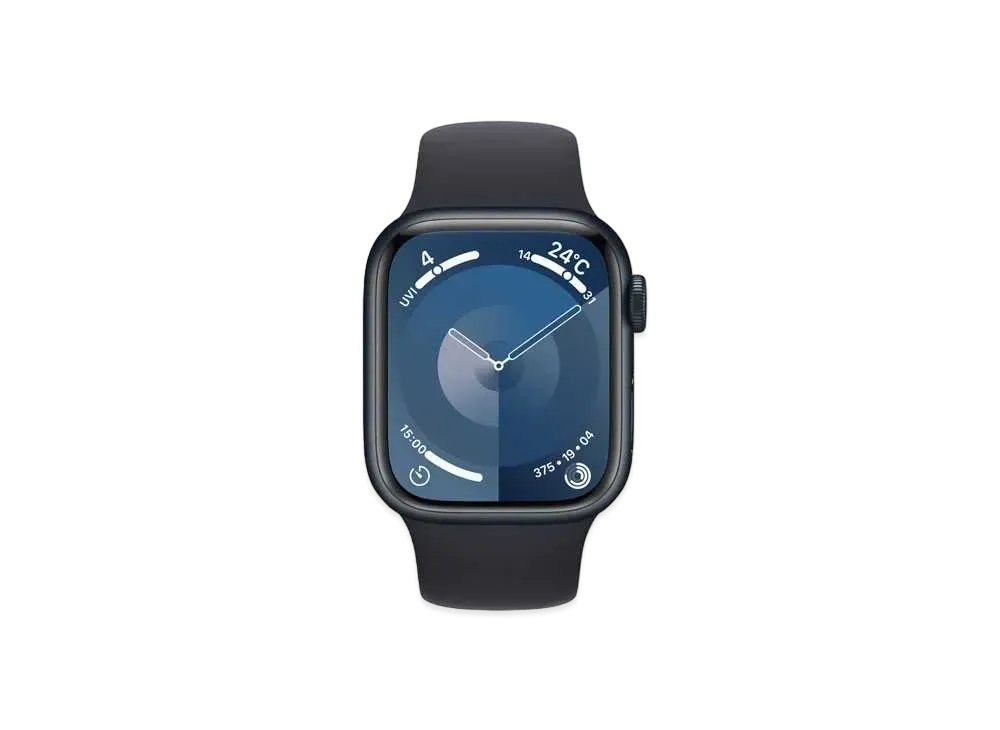 Apple Watch Series 9 (GPS Model) 41mm Midnight Aluminiumcase Midnight Sportsband (M/L) Midnight Aluminium "Black" MR8X3J/A