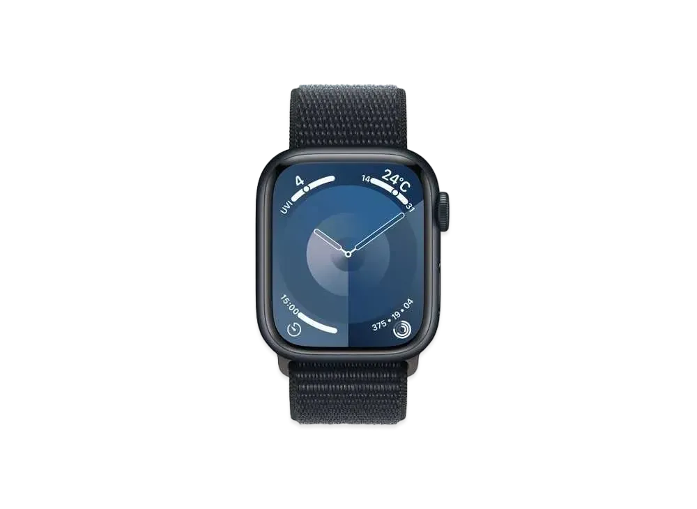 Apple Watch Series 9 (GPS Model) 41mm Midnight Aluminiumcase Midnight Sports Loop Midnight Aluminium "Black" MR8Y3J/A