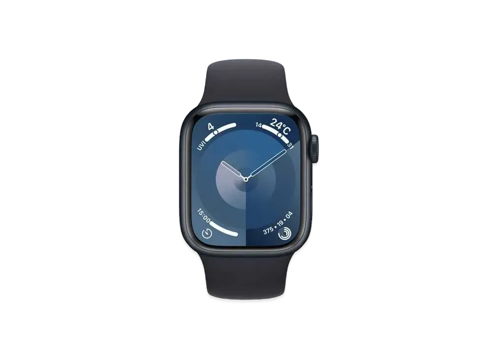 Apple Watch Series 9 (GPS + Cellular Model) 41mm Midnight Aluminiumcase Midnight Sportsband (M/L) "Black" MRHT3J/A