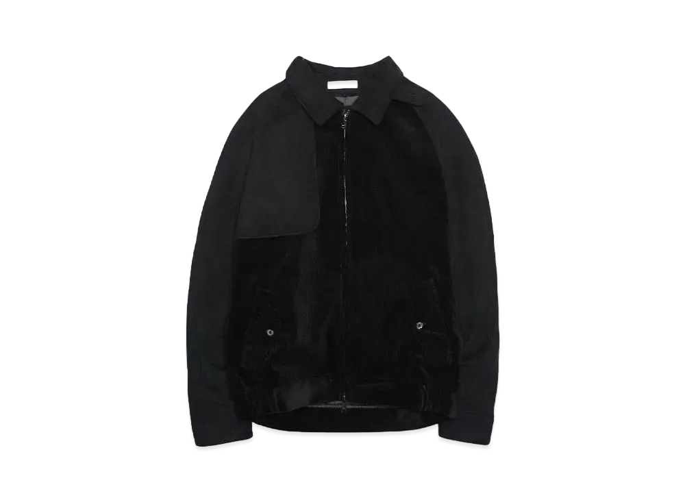 MAHITO MOTOYOSHI イクロスエードxコーデュロイ切替ブルゾン "Black"