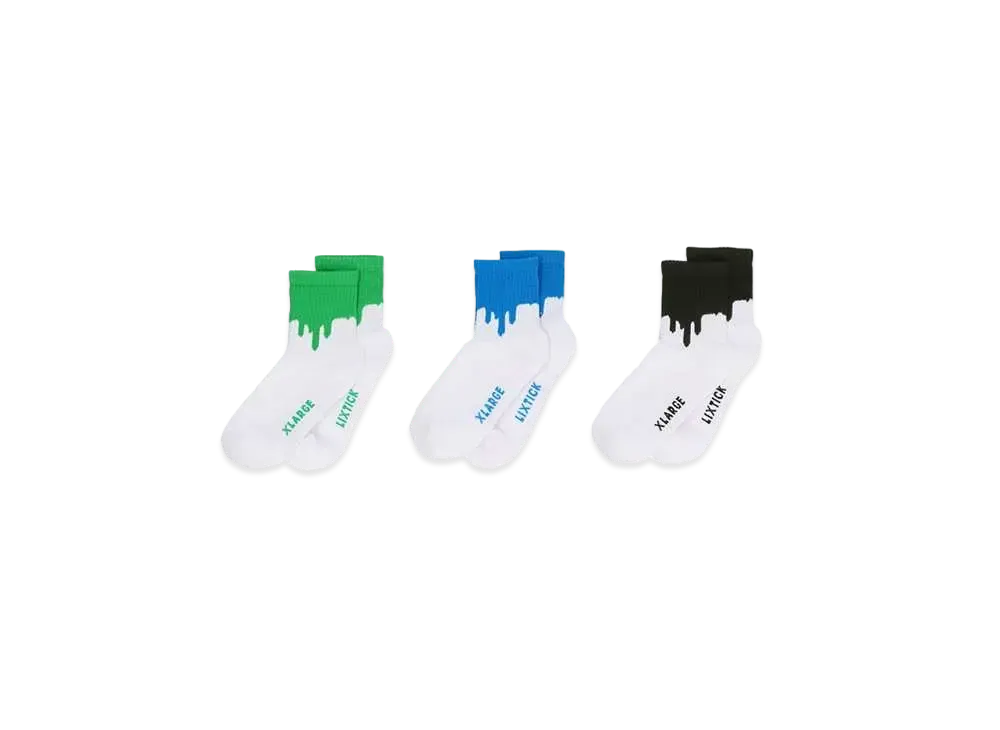 XLARGE x LIXTICK Drip Socks 3Pack A "Multi"