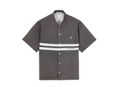 Stone Island 110x3 Stone Island Marina_Plated Cotton Canvas "Steel Grey"