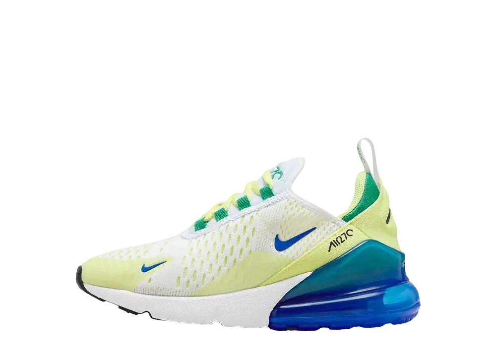 Nike GS Air Max 270 "White/Light Lemon Twist/Stadium Green/Game Royal"