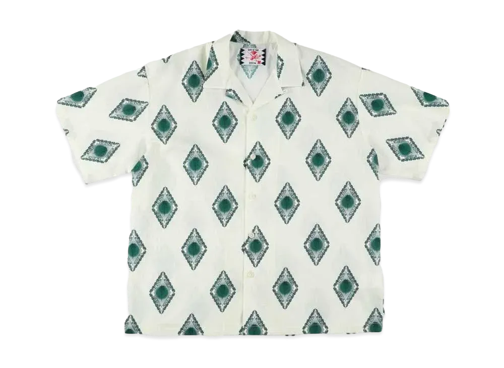 SON OF THE CHEESE Emblem Aloha Shirt "WHITE"