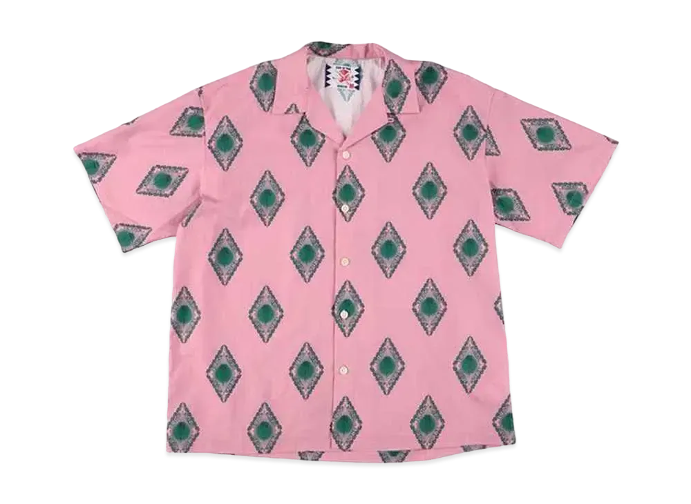 SON OF THE CHEESE Emblem Aloha Shirt "PINK"