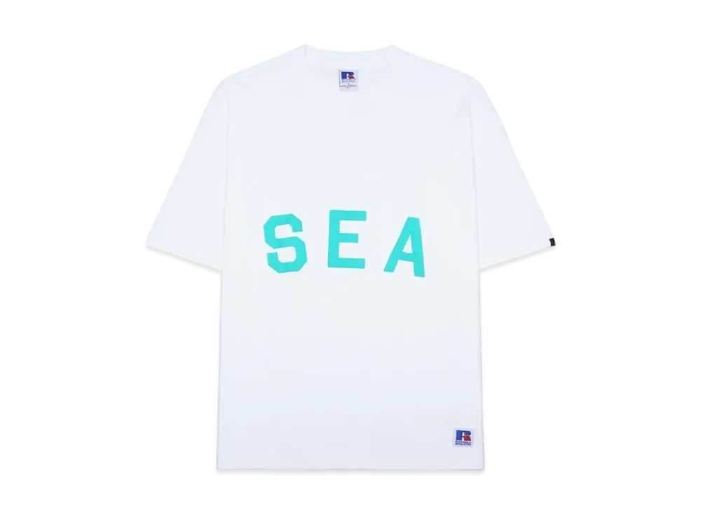 WIND AND SEA x RUSSELL ATHLETIC x ATMOS S/S TEE "White"