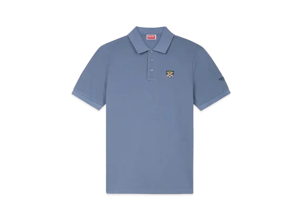 KENZO 'LUCKY TIGER' Embroidery Organic Cotton Polo "Blue"
