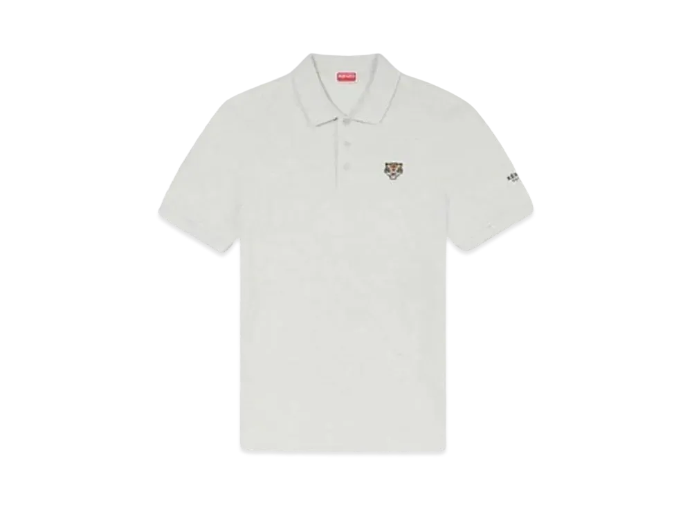 KENZO 'LUCKY TIGER' Embroidery Organic Cotton Polo "Pale Grey"