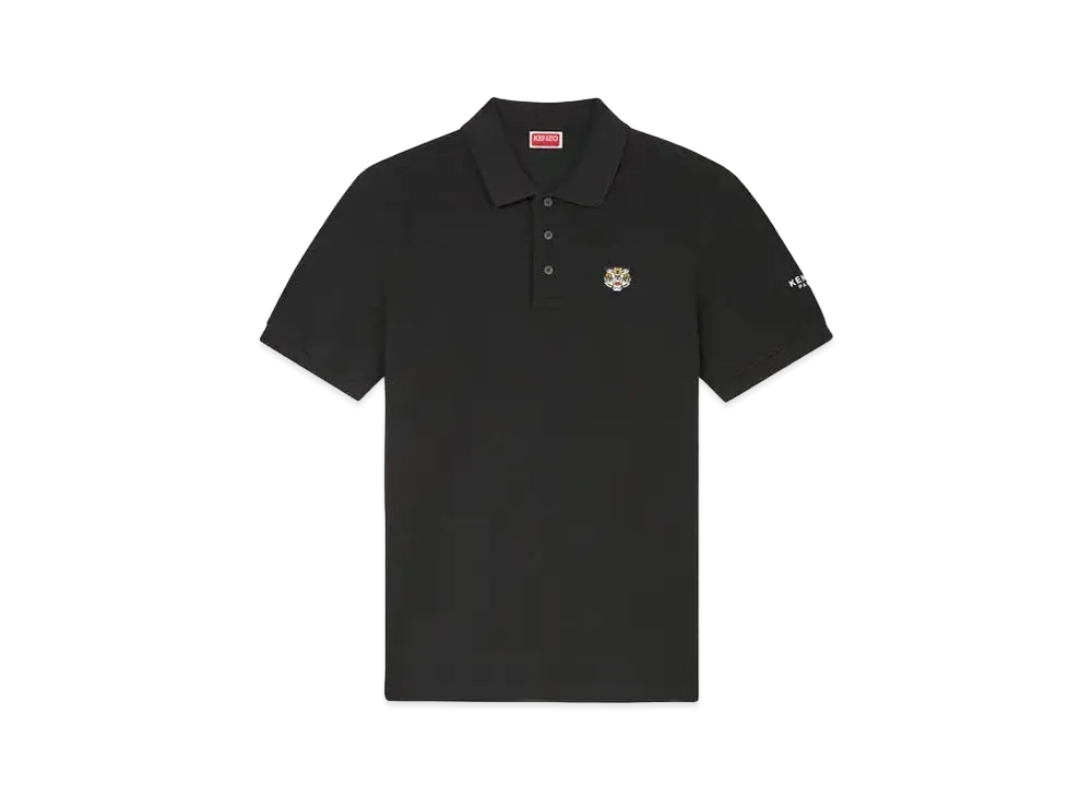 KENZO 'LUCKY TIGER' Embroidery Organic Cotton Polo "Black"