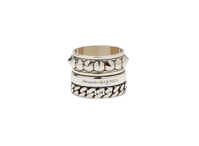 Alexander McQUEEN Punk Multilayer Ring "Antique Silver"
