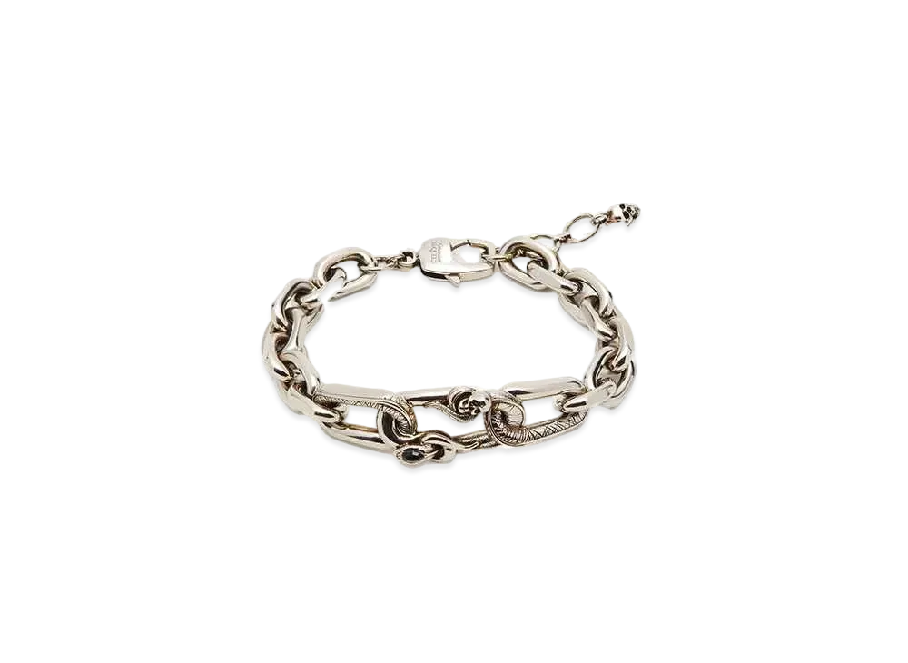 Alexander McQUEEN Snake & Skull Chain Bracelet "Antique Silver"