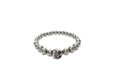 Alexander McQUEEN Skull Multibeaded Bracelet "Silver"