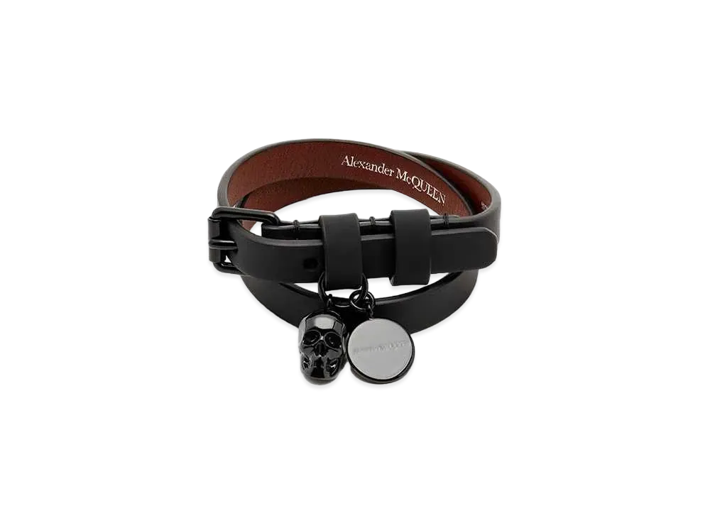 Alexander McQUEEN Double Wrap Bracelet "Black"