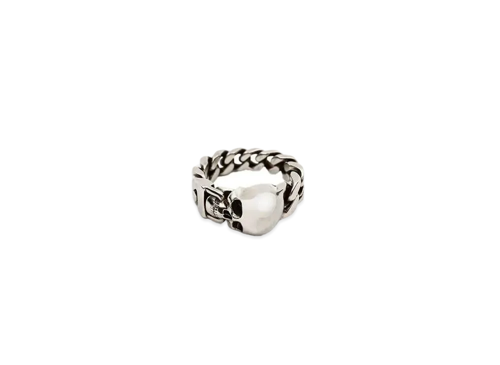 Alexander McQUEEN Skull Chain Ring "Antique Silver"