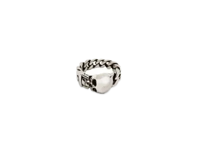 Alexander McQUEEN Skull Chain Ring "Antique Silver"