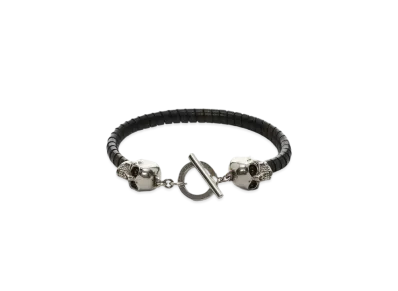 Alexander McQUEEN Skull Leather Bracelet "Black"