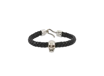 Alexander McQUEEN Skull Leather Bracelet #1 "Black"