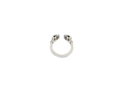 Alexander McQUEEN Twin Skull Ring "Antique Silver"