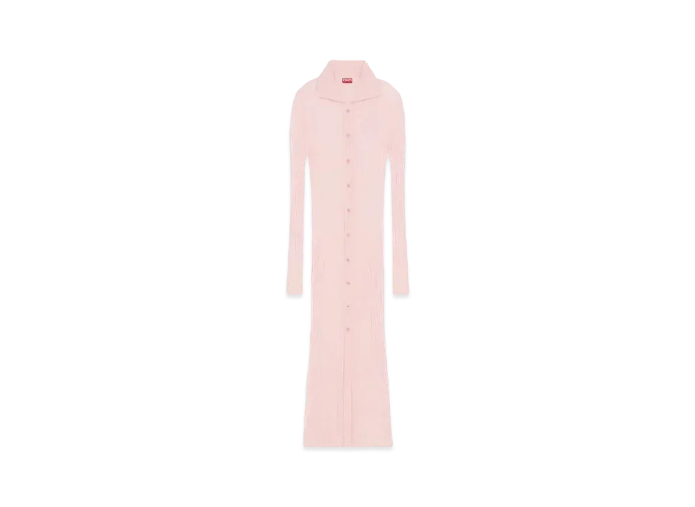 KENZO Long Transparent Cardigan "Faded Pink"