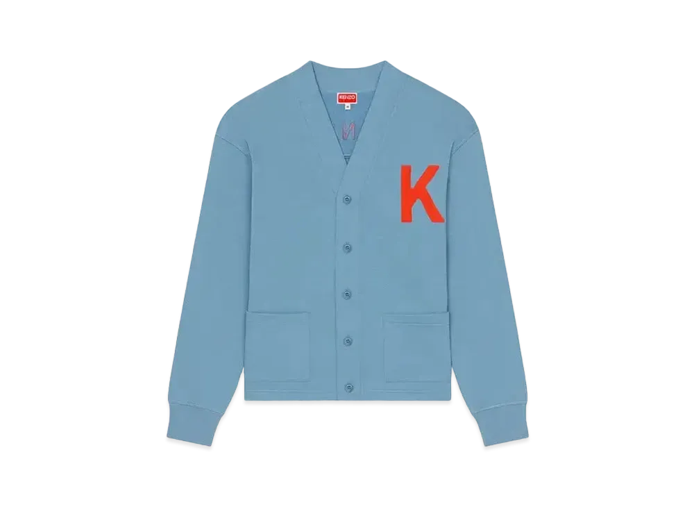 KENZO 'VARSITY JUNGLE' Elephant Cardigan Mens "Cyan"