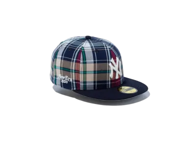 NEW ERA BLACK LABEL SS24 59Fifty New York Yankees Madras Check "Navy"