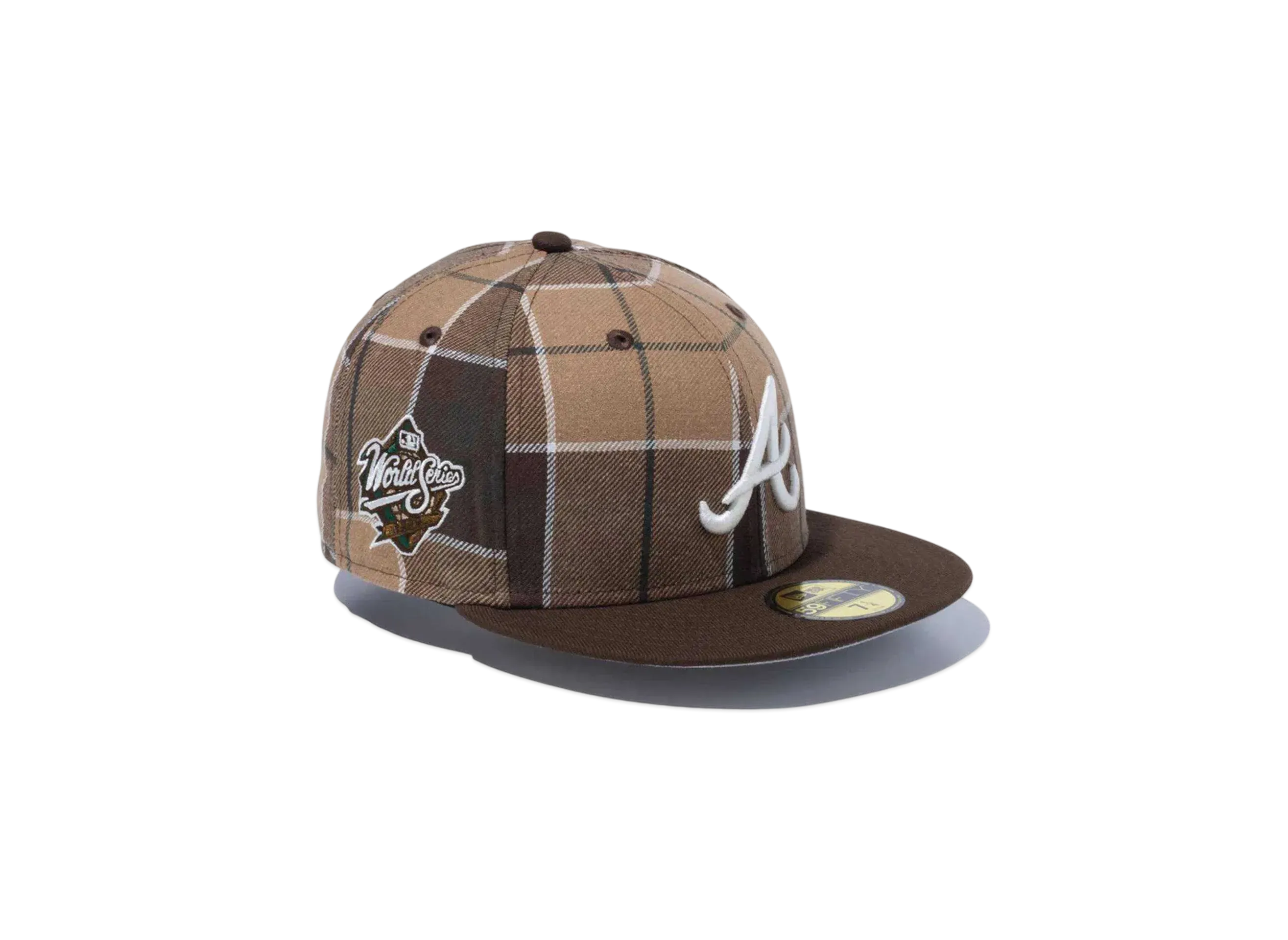 NEW ERA BLACK LABEL FW23 59Fifty Atlanta Braves Multi Check "Khaki"