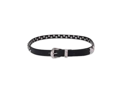 el conductorH LEATHER TRAPEZOID STUDS BELT "BLACK"