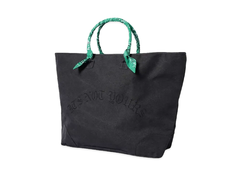 TAIN DOUBLE PUSH BIG TOTE BAG "BLACK"