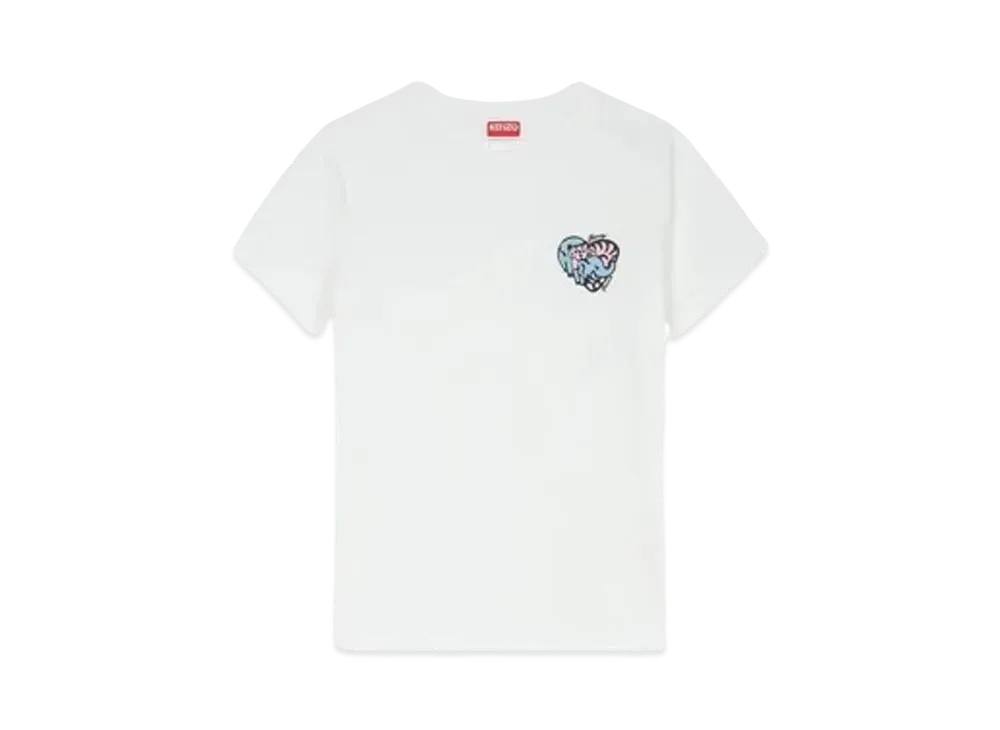KENZO 'JUNGLE HEART' Embroidery Classic T-shirt "Off White"