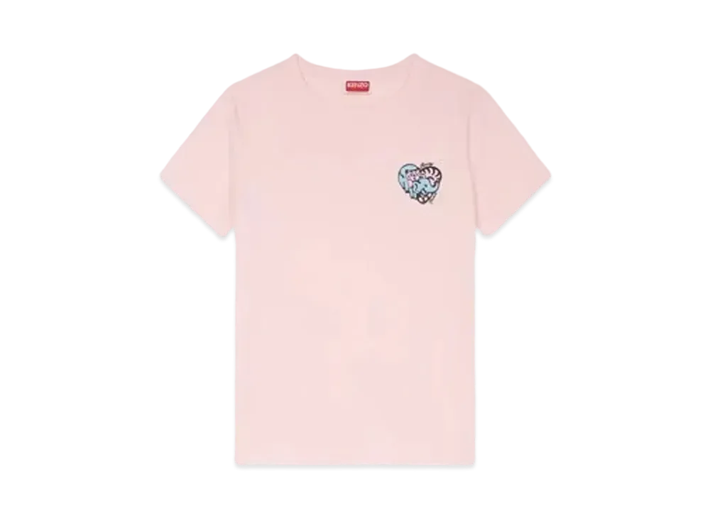 KENZO 'JUNGLE HEART' Embroidery Classic T-shirt "Faded Pink"