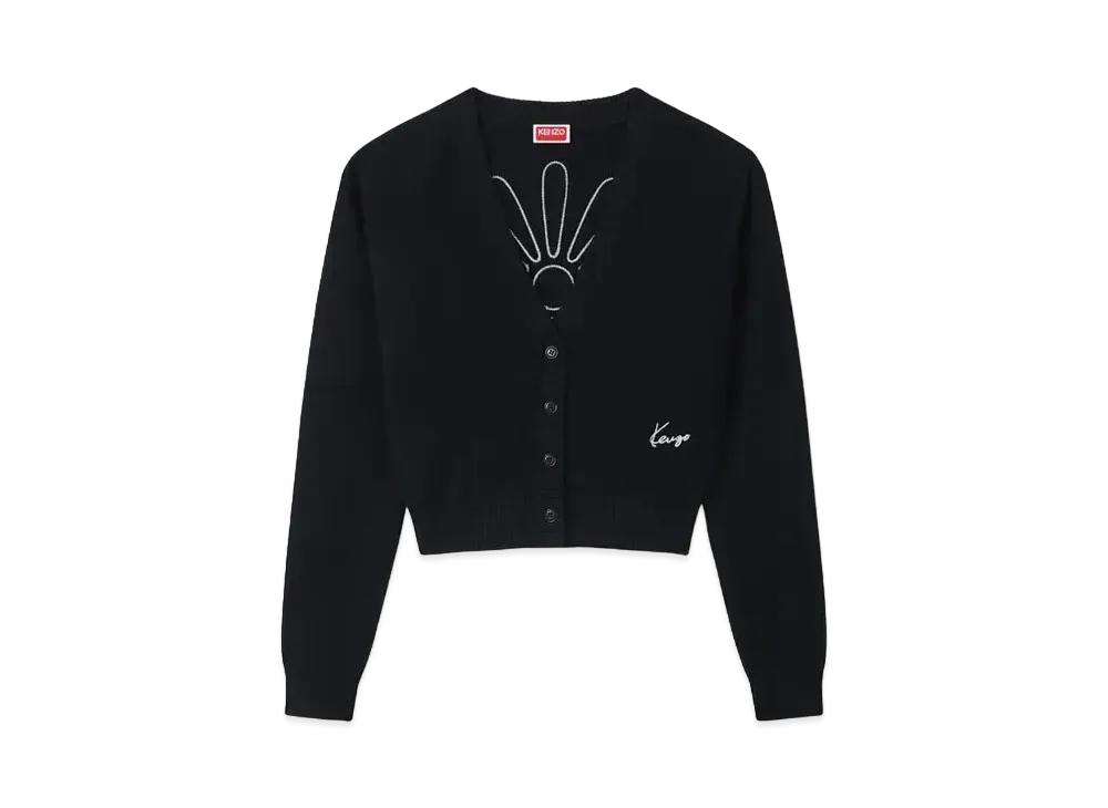 KENZO 'MARGUERITE'' Embroidery Cardigan "Black"