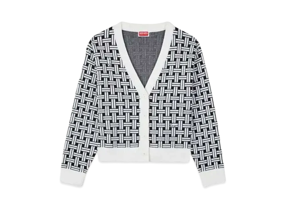 KENZO 'WEAVE' Embroidery Cardigan "Off White"