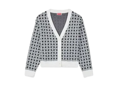 KENZO 'WEAVE' Embroidery Cardigan "Off White"
