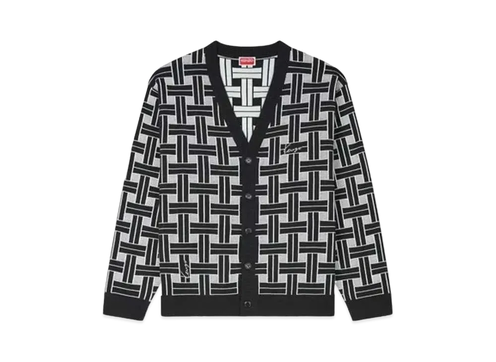 KENZO 'WEAVE' Embroidery Cardigan "Black"